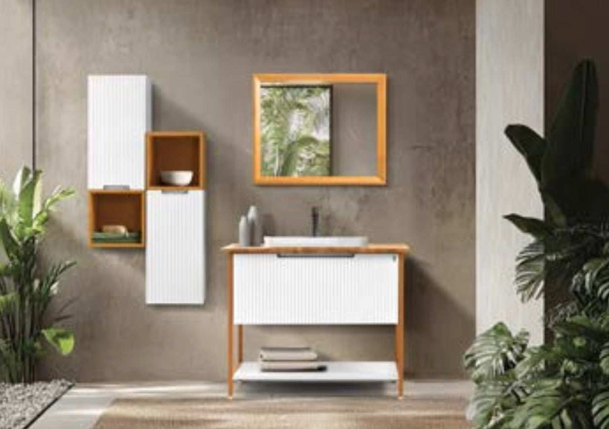 DULAP DE BAIE 85 CM +35 CM DULAP ÎNALT WHITE